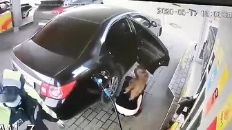 Pissing While Refueling The Car