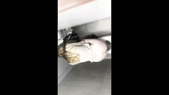 Polish teen pissing in the shopping mall