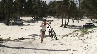 Rebekah - Beach Pee on Bike Ride